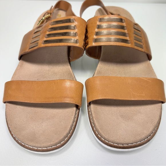 Cole Haan OriginalGrand Brown Gold Leather Slingback‎ Sandals Size 8.5 - Picture 4 of 12